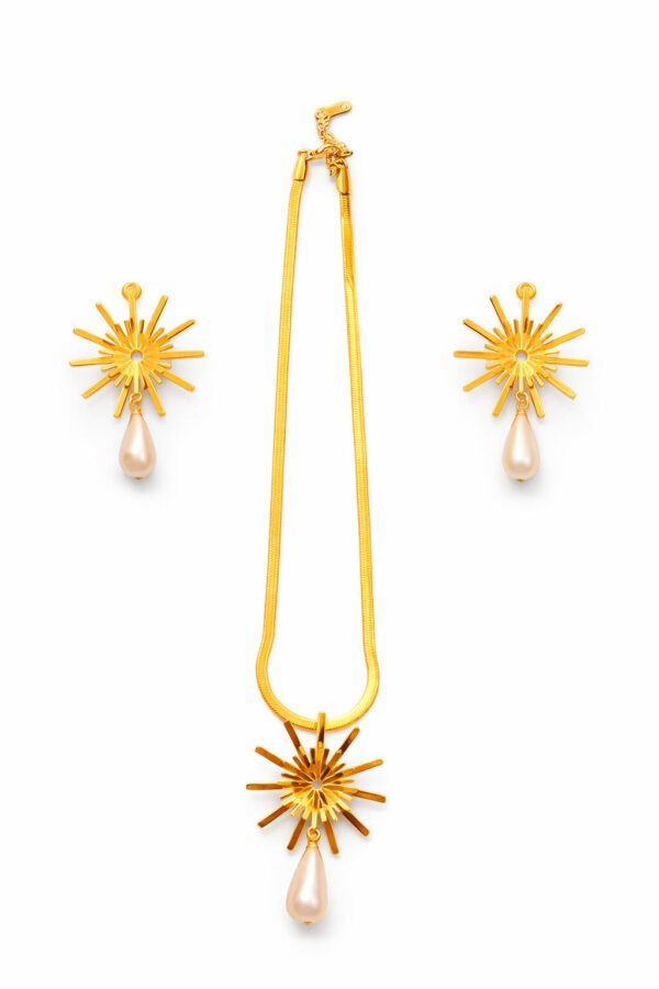 Elegant Gold & Pearl Jewelry Set for Women – Anti-Tarnish Finish