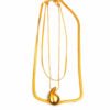 Gold Snake Chain Necklace with Flame Pendant – Anti Tarnish Jewelry