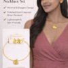 Gold Crescent Moon Choker Necklace Set – Anti Tarnish Jewelry