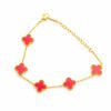 Red Clover Charm Gold Bracelet for Women – Anti Tarnish | Ladylikes