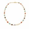 Colourful Gemstone Station Necklace for Women – Anti Tarnish