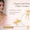 Elegant Gold Flower Choker Necklace