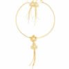 Elegant Gold Flower Choker Necklace