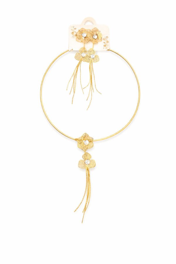 Elegant Gold Flower Choker Necklace