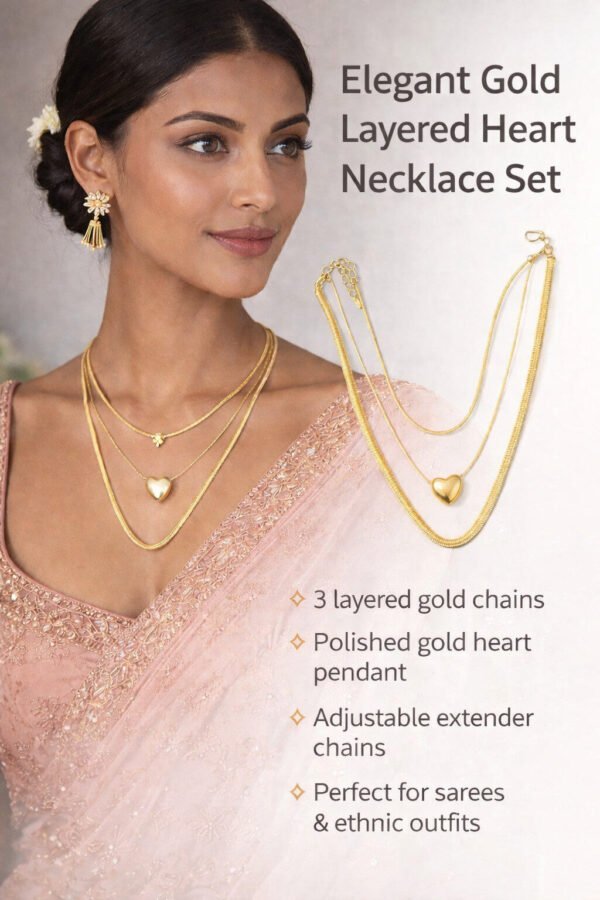 Elegant Women’s Layered Gold Necklace Set