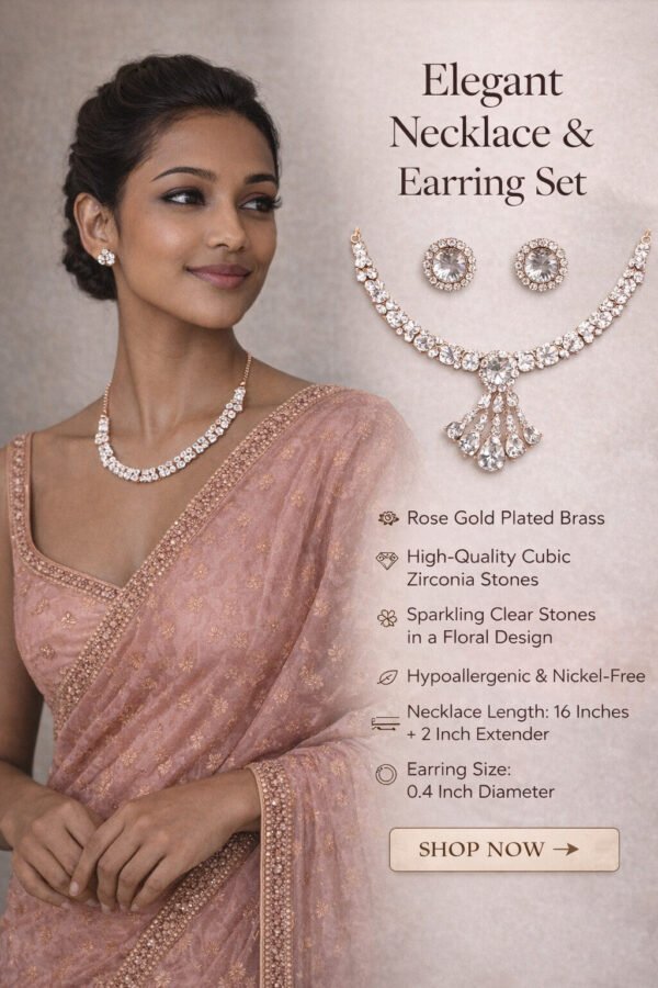 Elegant Necklace and Earring Set for Women – AD Stone