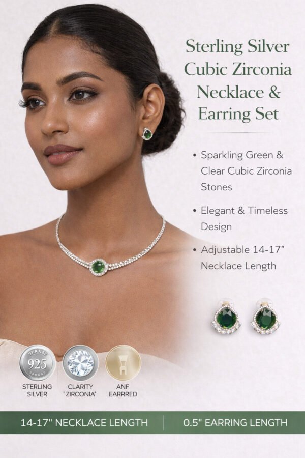 Elegant Green AD Stone Jewelry Set for Women