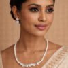 Premium Pearl Necklace with AD Zirconia Earrings – Women’s Jewellery Set