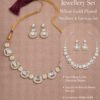 White Gold Plated Cubic Zirconia Kundan Necklace & Earrings Set