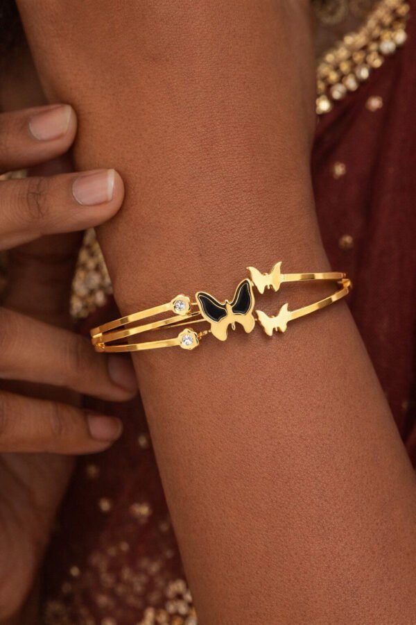 Elegant Gold Butterfly Bangle Bracelet – Anti-Tarnish | Adjustable Women’s Jewelry