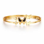 Elegant Gold Butterfly Bangle Bracelet – Anti-Tarnish | Adjustable Women’s Jewelry