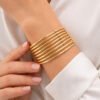 Luxury Gold Cuff Bracelet for Women | Anti-Tarnish Adjustable Cuff