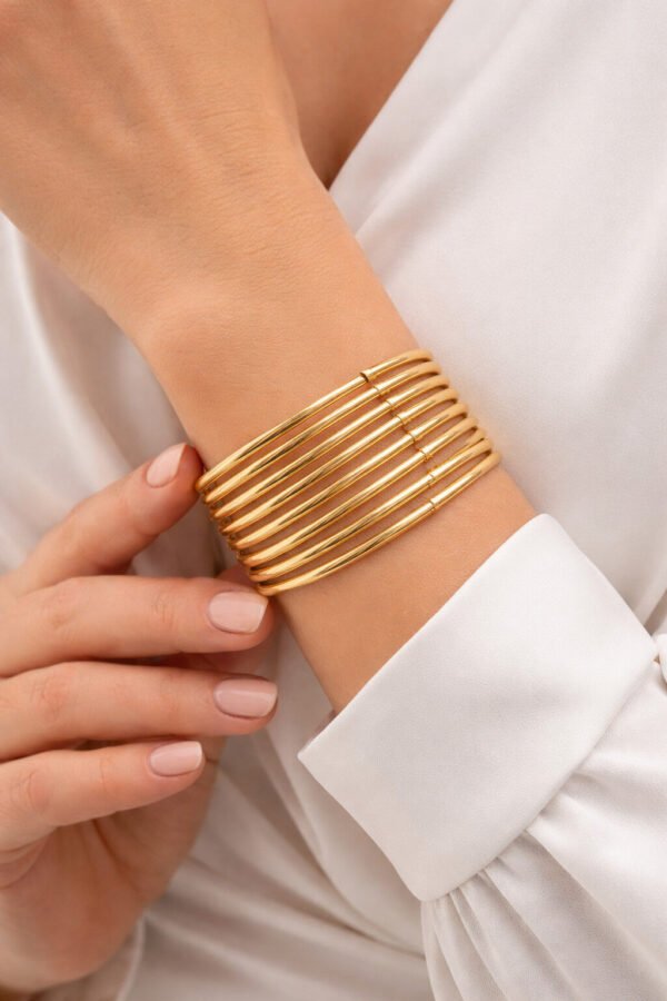 Luxury Gold Cuff Bracelet for Women | Anti-Tarnish Adjustable Cuff