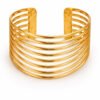 Elegant Gold Cuff Bracelet for Women – Anti-Tarnish Adjustable Open Cuff