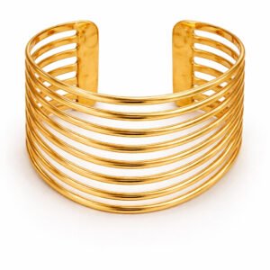Elegant Gold Cuff Bracelet for Women – Anti-Tarnish Adjustable Open Cuff