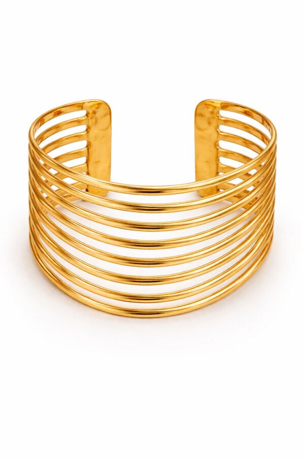Elegant Gold Cuff Bracelet for Women – Anti-Tarnish Adjustable Open Cuff