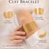 Elegant Gold Cuff Bracelet for Women – Anti-Tarnish Adjustable Open Cuff
