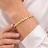Elegant Gold Cubic Zirconia Bangle for Women – Anti-Tarnish Finish