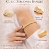 Elegant Gold Cubic Zirconia Bangle for Women – Anti-Tarnish Finish