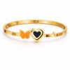 Elegant Gold Butterfly & Heart Bangle for Women – Anti-Tarnish