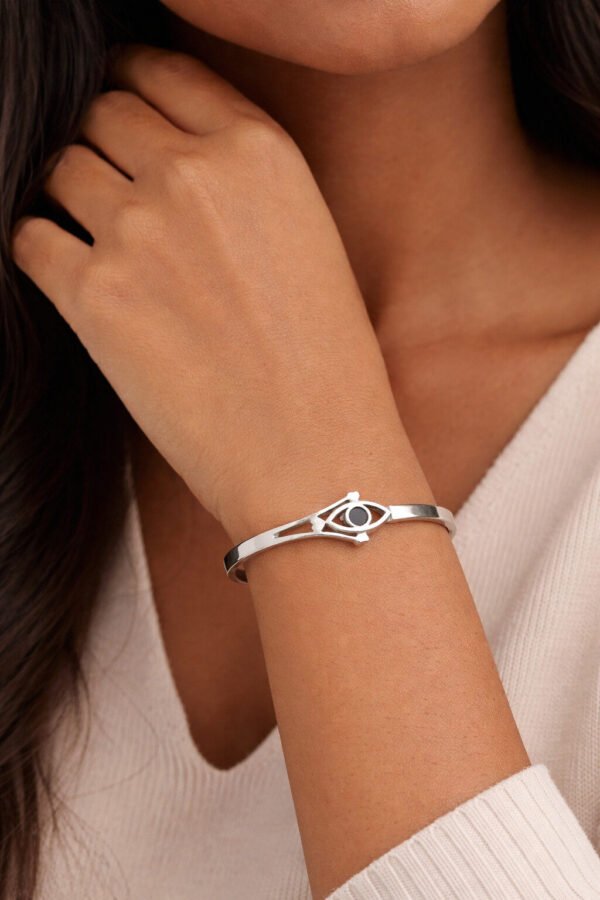 Elegant Silver Evil Eye Bracelet – Anti-Tarnish 925 Sterling Silver