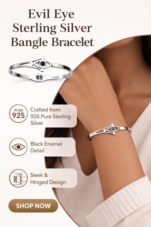 Elegant Silver Evil Eye Bracelet – Anti-Tarnish 925 Sterling Silver