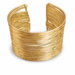 Handcrafted Gold Wire Cuff Bracelet for Women – Anti Tarnish & Adjustable