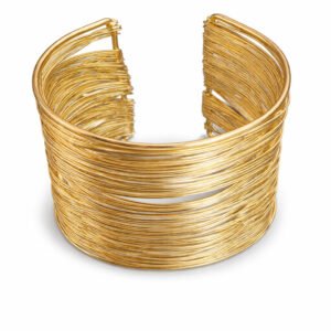Handcrafted Gold Wire Cuff Bracelet for Women – Anti Tarnish & Adjustable