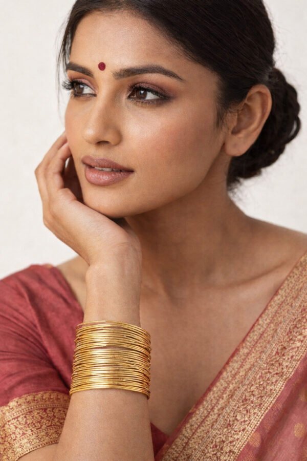 Handcrafted Gold Wire Cuff Bracelet for Women – Anti Tarnish & Adjustable