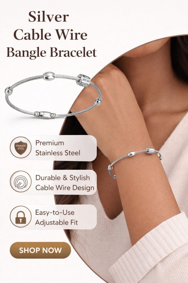 Silver Bangle on Graceful Wrist – Anti Tarnish Daily Wear Bracelet