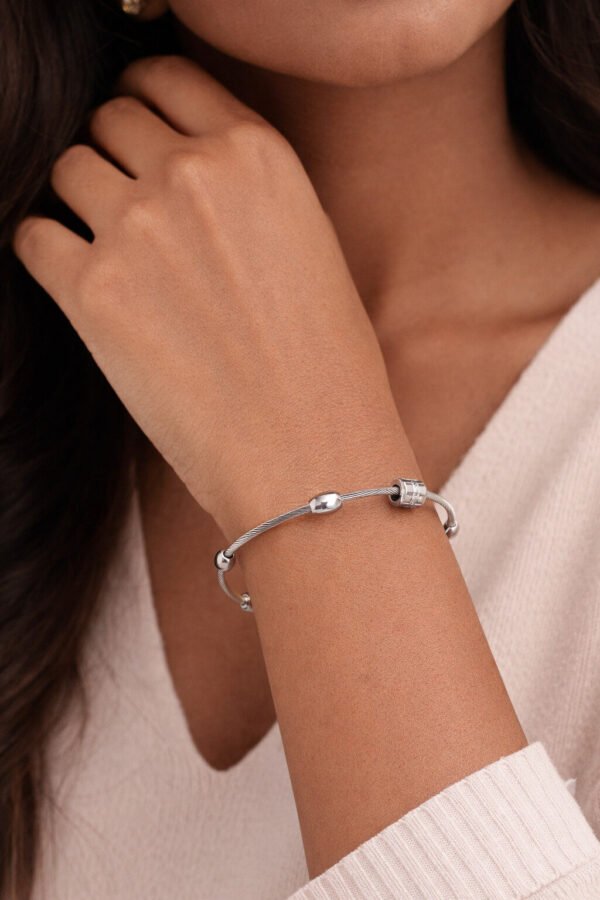 Silver Bangle on Graceful Wrist – Anti Tarnish Daily Wear Bracelet