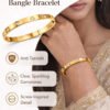 Elegant Gold Bangle with Gemstones – Anti Tarnish Bracelet for Women