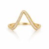 Sparkling V-Shaped Diamond Style Gold Ring – Anti Tarnish Finish