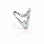 Sterling Silver V-Shape Cubic Zirconia Solitaire Ring – Anti Tarnish