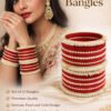 Elegant Red Pearl Bangles Set for Women – Bridal & Festive Wear