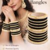 Elegant Black Pearl Bangles Set for Women – Bridal & Festive Wear