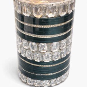 Emerald Green Crystal Chura Set for Brides – Wedding & Festive Wear