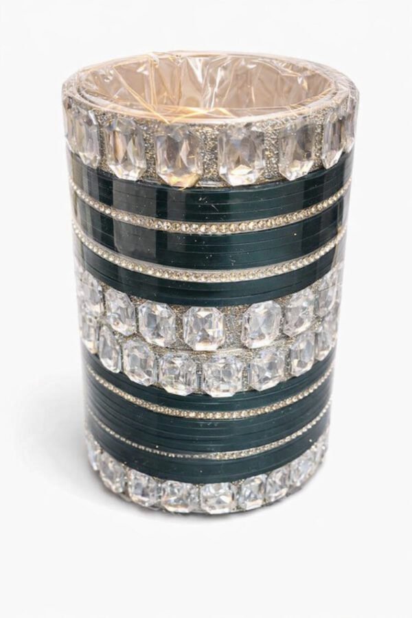 Emerald Green Crystal Chura Set for Brides – Wedding & Festive Wear