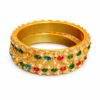 Gold-Plated Bangle with Colorful Crystal Stones for Women