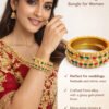 Gold-Plated Bangle with Colorful Crystal Stones for Women
