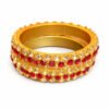 Gold-Plated Red Crystal Stone Bangles for Women