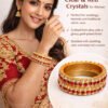 Gold-Plated Red Crystal Stone Bangles for Women