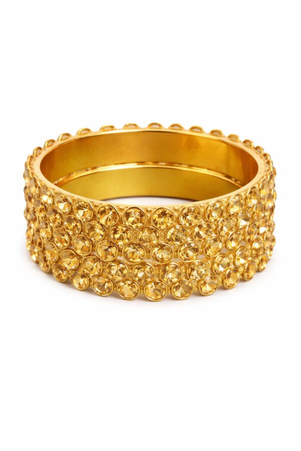 Sparkling Gold Rhinestone Bangle for Women – Festive & Wedding Wear