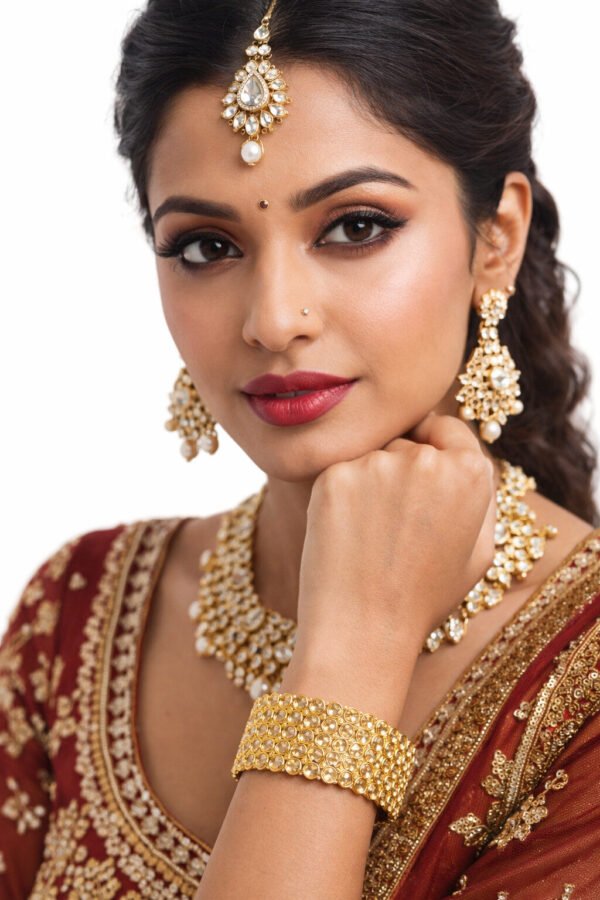 Sparkling Gold Rhinestone Bangle for Women – Festive & Wedding Wear