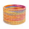 Multicolour Stone Work Bangles Set for Women – Festive Wear