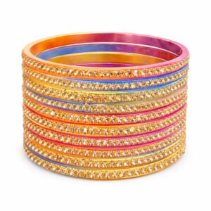 Multicolour Stone Work Bangles Set for Women – Festive Wear