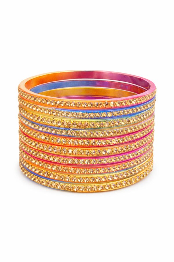 Multicolour Stone Work Bangles Set for Women – Festive Wear