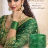 Green Glass Bangles with Gold Accents – Traditional Women Bangles