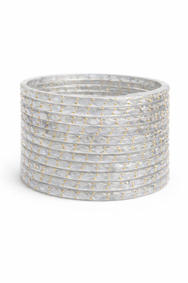Grey Glass Bangles with Artificial Stones & Beads – Traditional Women Bangles